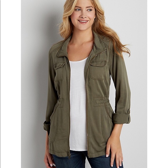 Maurices Green Utility Jacket Cinches 
